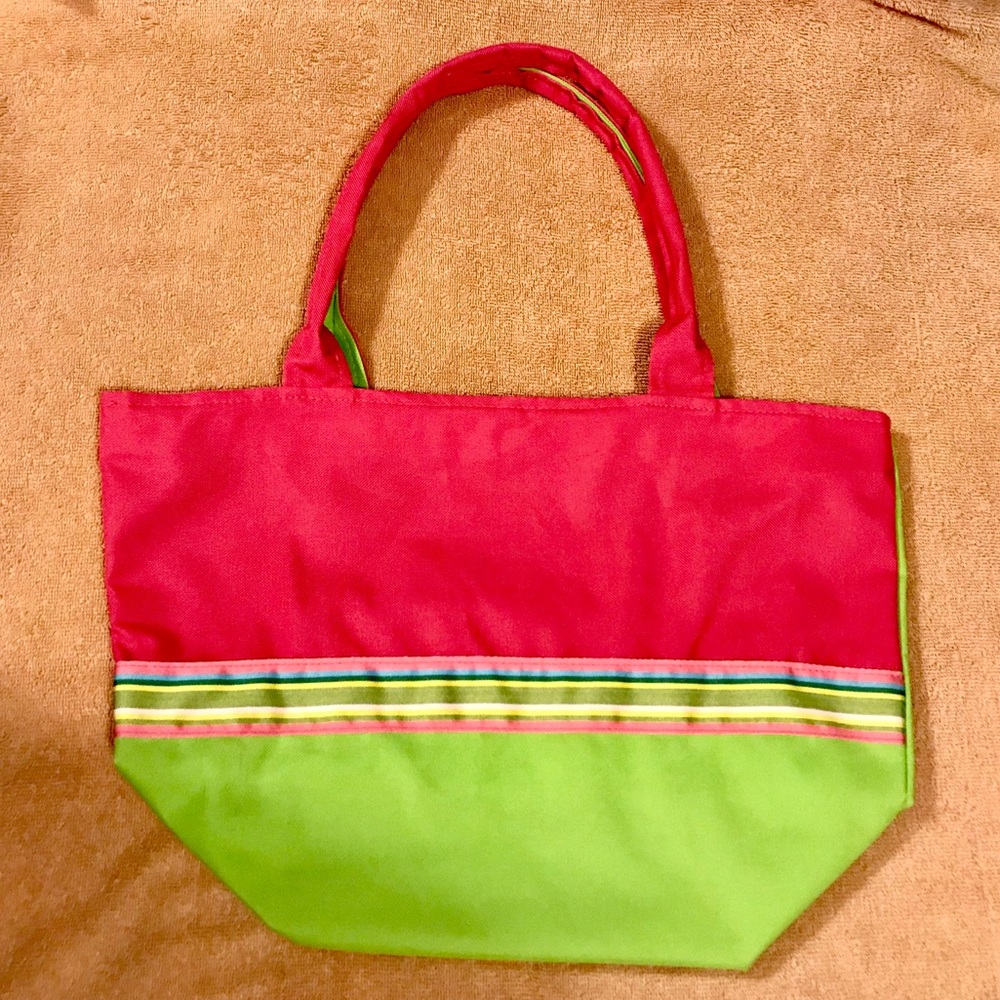 Handbag; Hot Pink and Green. Cute Summer bag!